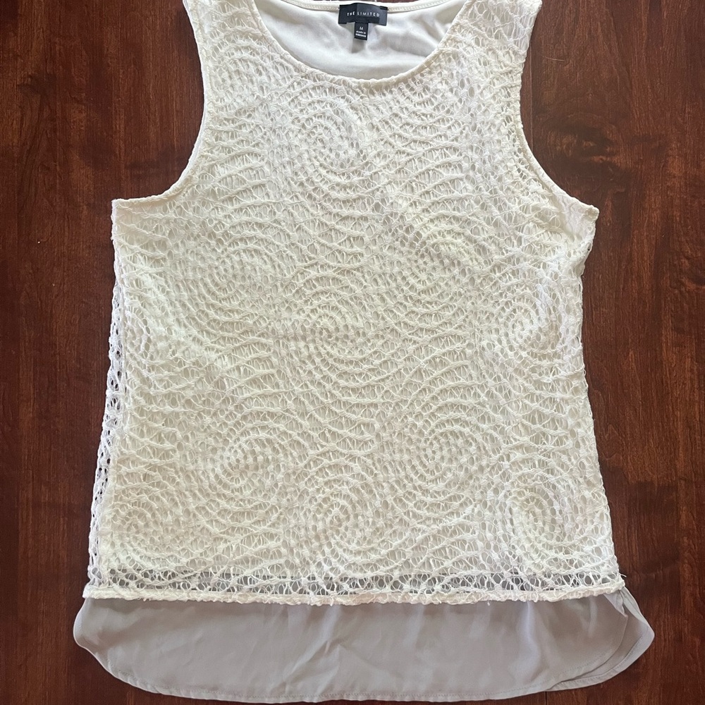 The Limited Ivory Lace Tank Top